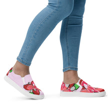 Load image into Gallery viewer, Selago Poinsettia Women’s slip-on canvas shoes
