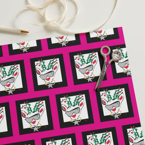 Pink Run Deer MC Wrapping paper sheets