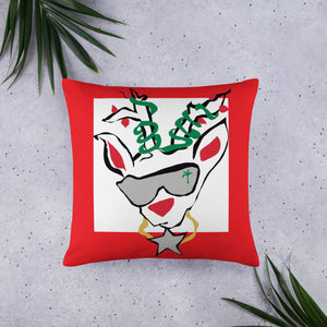 Red Holiday Deer Basic Pillow