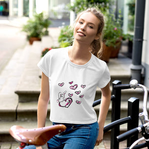 Love Bunny All-Over Print Crop Tee