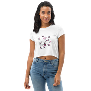 Love Bunny All-Over Print Crop Tee