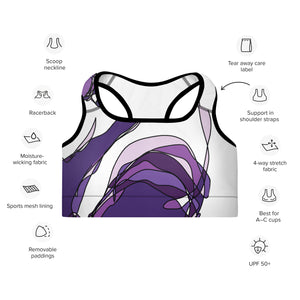 Purple Panda Padded Sports Bra