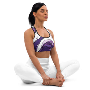 Purple Panda Padded Sports Bra