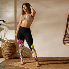 Load image into Gallery viewer, Black Cockatoo Yoga Leggings
