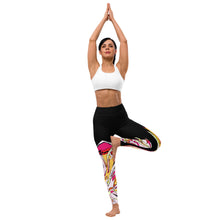 Load image into Gallery viewer, Black Cockatoo Yoga Leggings
