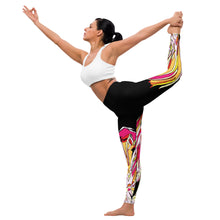 Load image into Gallery viewer, Black Cockatoo Yoga Leggings
