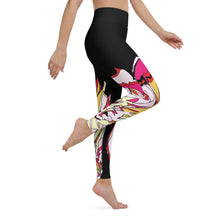 Load image into Gallery viewer, Black Cockatoo Yoga Leggings
