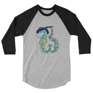 Snake 3/4 sleeve raglan shirt