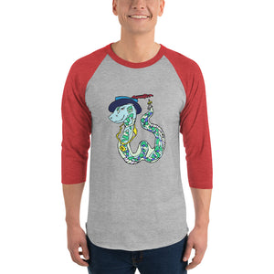 Snake 3/4 sleeve raglan shirt