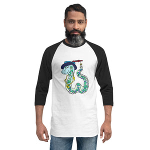 Snake 3/4 sleeve raglan shirt