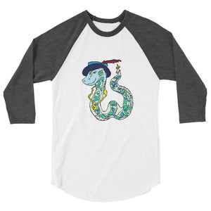 Snake 3/4 sleeve raglan shirt