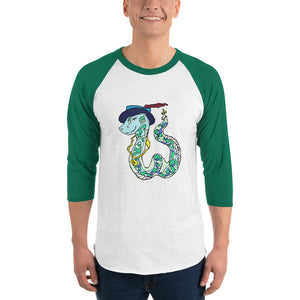 Snake 3/4 sleeve raglan shirt