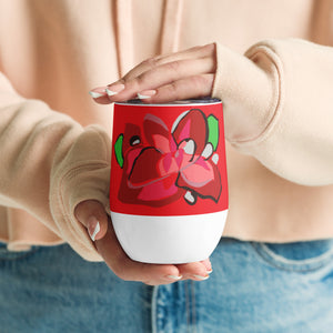 Red Poinsettia Wine tumbler